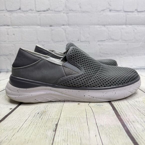 Skechers Slip On Loafers Men's Size 10.5 Harper Merson Gray Casual Memory Foam - Picture 1 of 13